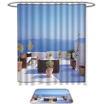 Amazon Com Qinyan Home Shower Curtain Set Modern Decor View Of