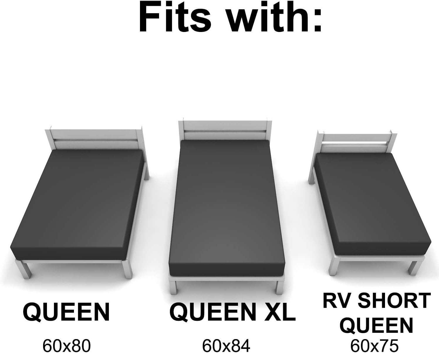 Queen Fitted Sheet Only - Stretch Jersey Knit & Non-Slip, Snug Fit for Queen, Queen XL or RV/Camper Short Queen Sized Mattress or Box Spring (Deep: 5" to 16") - Light Gray: Home & Kitchen