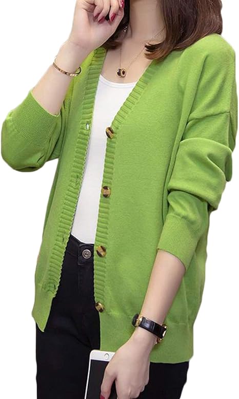 Amazon Qyyニットカーディガン レディース 長袖 カーディガン ベーシック おしゃれ アウター スリム シンプル 羽織り ニット おしゃれ リブ ニットセーター 無地 着痩せ 秋 冬 カーディガン ボレロ 通販