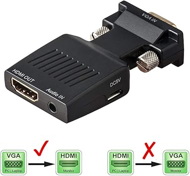 RONSHIN Adaptador CE VGA Macho a HDMI Hembra con Cable ...