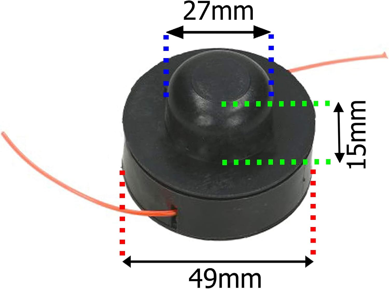 SPARES2GO Spool & Line for Challenge Grass Strimmer/Trimmer (Pack of 2), Black - Image 5