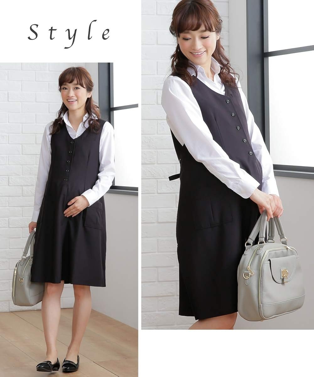 Amazon Co Jp Nissen ニッセン マタニティ 大きいサイズ ラップ ワンピース オフィス 事務服 産前 産後 授乳 黒 マタニティ 17号 服 ファッション小物