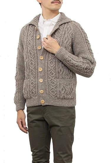 Amazon インバーアラン メンズ 長袖ニット カーディガン ブラカングレージュ Lumber Cardigan 3a Naturally Neutral Bracken N603 36 Bracken 並行輸入品 カーディガン 通販