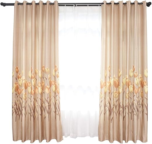 Amazon Com Digood Fresh Floral Sheer Curtains Drape Voile Panels