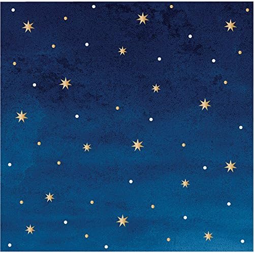 Navy with Gold Foil Stars Holiday Christmas Party Paper Napkins Beverage Size Pk 48