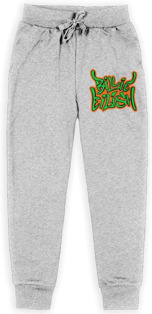 SWATMOGI Billie Eilish Logo Youth Long Joggers Sweatpants,Unisex Cotton Drawstring Casual Jogger Pants for Teen Boys Girls