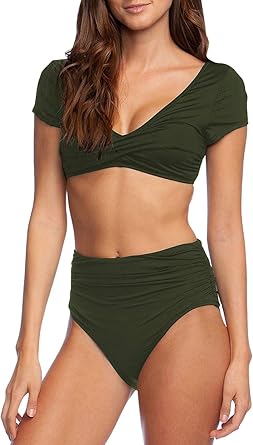 v neck high waisted bikini