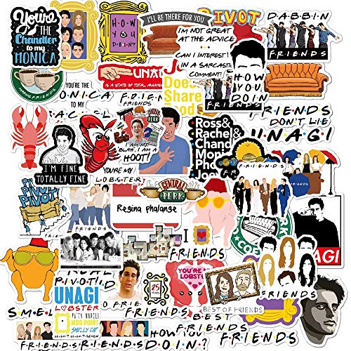 Friends TV Show Merchandise Fans Stickers for Laptop Water Bottle Luggage Snowboard Bicycle Skateboard Decal for Kids Teens Adult Waterproof Aesthetic Stickers