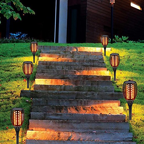 Solar Light, Path Torches Dancing Flame Lighting 96 LED Dusk to Dawn Flickering Tiki Torches Outdoor Waterproof garden decorations Kuled K55 2pack