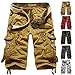 Leward Mens Casual Slim Fit Cotton Solid Multi-Pocket Cargo Camouflage Shorts