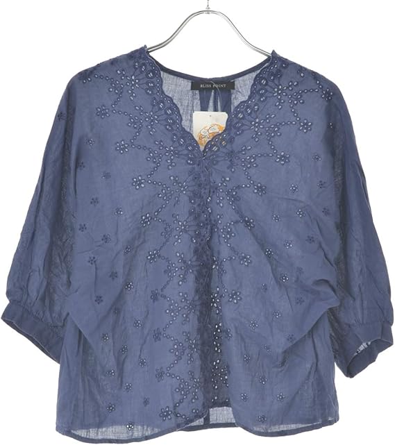 Amazon ブリスポイント Bliss Point スカラップ 七分袖ブラウス シャツ ブラウス 通販