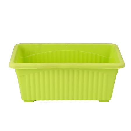 Gardens Need Jupiter Rectangular Planter Set (14-inch, Lemon Green, 3-Pieces)