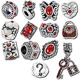 Timeline Trinketts Birthstone Beads and Charms for Pandora Bracelets - January July Ruby Red Garnet