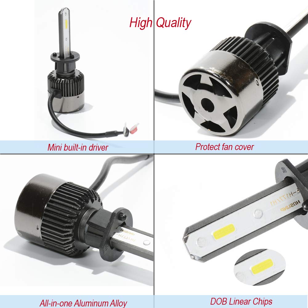 GULA WAY H11/H9/H8 LED Headlight Bulb,60W 6500K 8000Lumens DOB Chip Headlights 2 Year Warranty