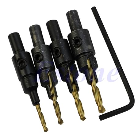 Generic New 4x HSS Countersink Drill Bit Set Quick Change Hex Shank Screw #6 #8 #10 #12