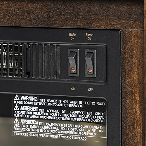 FIREBIRD 32" Freestanding Insert Brown Wooden Push Button Control Electric Fireplace Stove Heater w/ Log Bed - Thumbnail 4