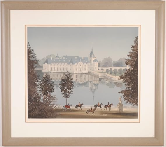 Amazon | ミッシェル・ドラクロワ 「シャンティリー城」 フランス 風景画 絵画 シルクスクリーン 版画 額付き | 版画・彫刻 通販