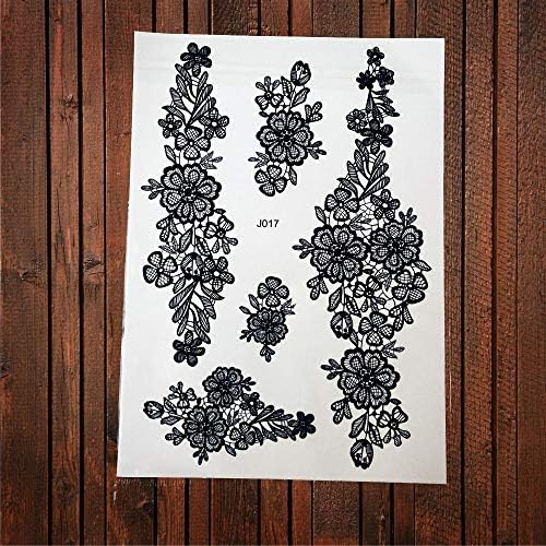 Lace Black Henna Temporary Tattoo Sticker Owl M ala Waterproof Fake Tattoo Body Art Women Mehndi Bracelet Tatoo Paste ABJ017