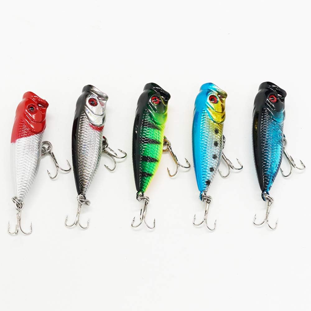 Seasky Fishing Plug Lures Micro Popper Topwater Trout Attack in Freshwater : Sports & Outdoors
