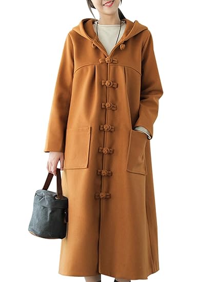 Youlee Damen Winter Herbst Eine Linie Einreiher Mäntel Wollmäntel