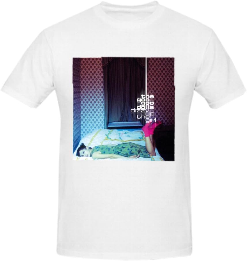 Heeloo Men's Goo Goo Dolls Dizzy Up the Girl Personalized Big T Shirt White