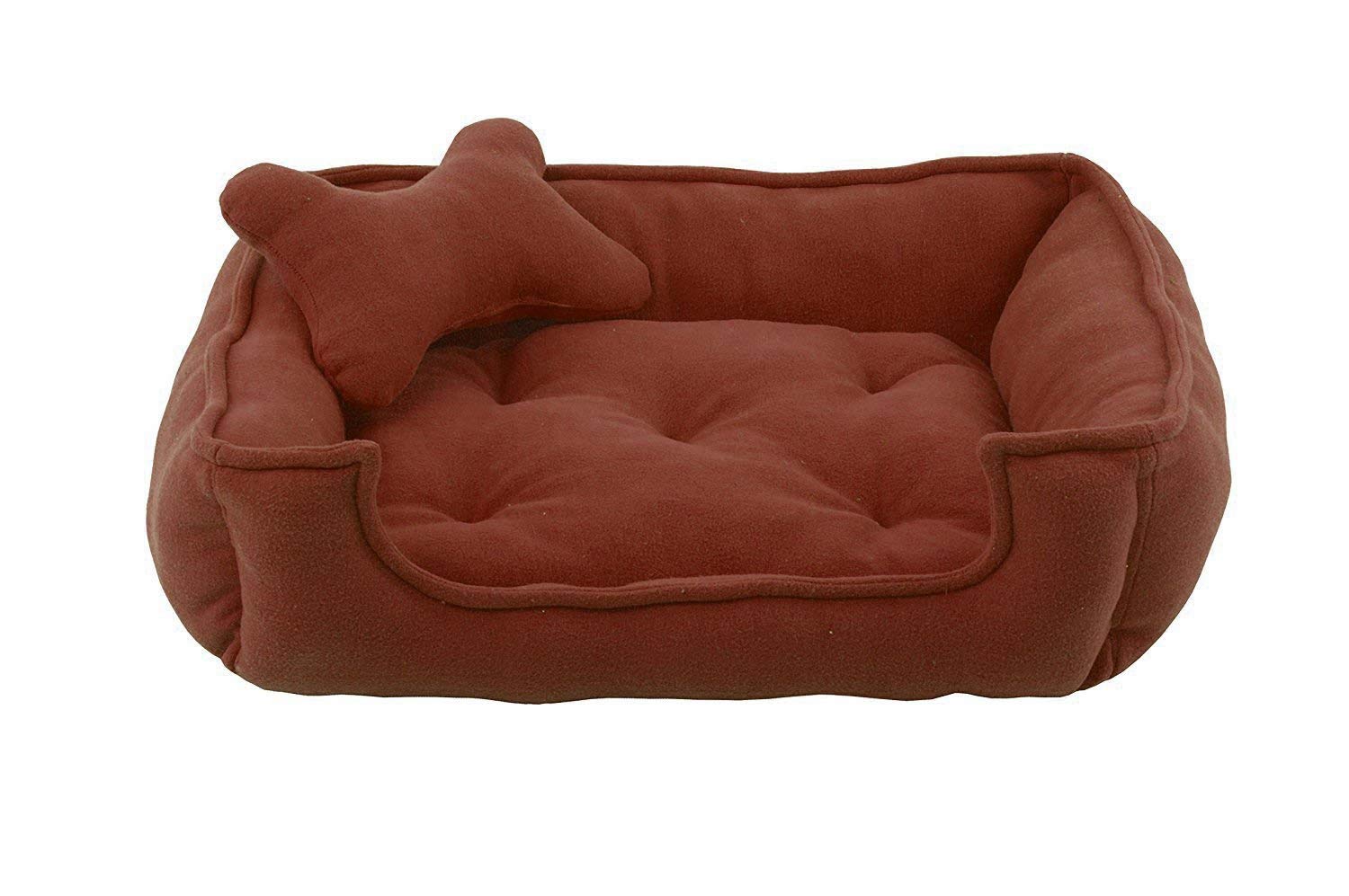 Fluffy's Luxurious Reversible Polyester Filled Dog and Cat Bed, Brown