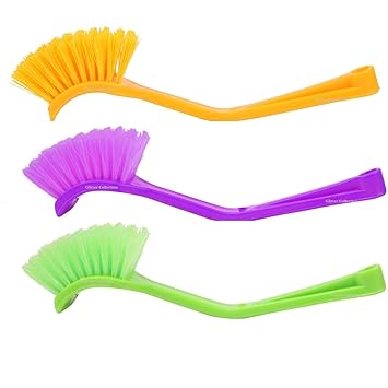 Zollyss Wash Basin/Toilet seat/Sink Brush seat Cleaning Brush Set of 3 Brush(Size: 19 cm x 3.5 cm)