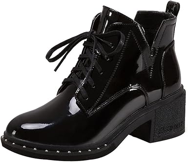 black patent leather rain boots