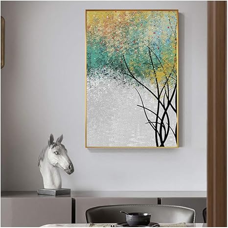Amazon Com Wall Art Picture Abstract Decor Nordic Green Forest Canvas Painting For Living Room Bedroom Poster Print Unique 15 7 X 23 6 40x60cm No Frame Posters Prints