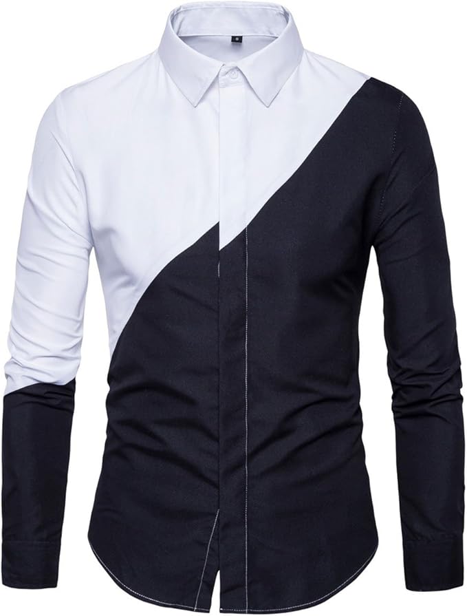 camisa blanco y negro hombre