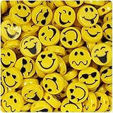 BEADTIN Expressions 13mm Picture Beads - Bright Yellow with Black (30pc)
