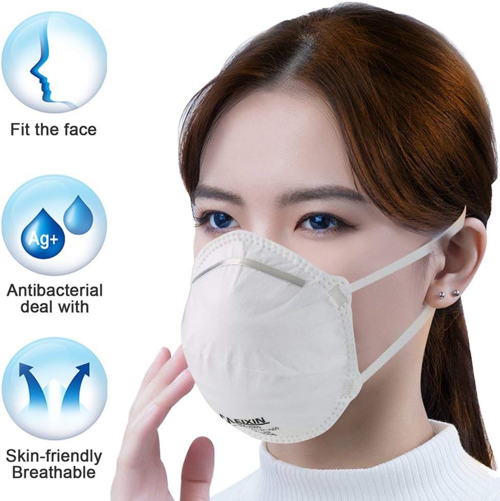 Umas Netherlands FFP2 Anti Pollution,With Respirator headband Dustproof Activated Carbon Filtration Exhaust Gas Unisex Outdoor,Construction,DIY,Home(3 Pieces)