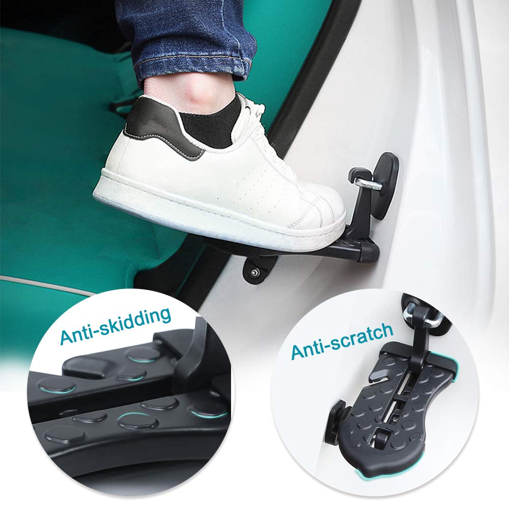 Car Doorstep- 5 in 1 Rooftop Doorstep for Car SUV Truck Vehicle Hooked on Slam Latch Door Step Easy Access to Rooftop (2019 Update)