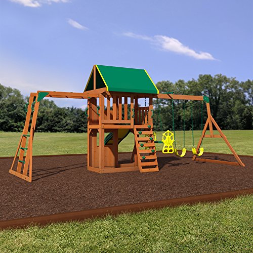 Backyard-Discovery-Prairie-Ridge-All-Cedar-Wood-Playset-Swing-Set