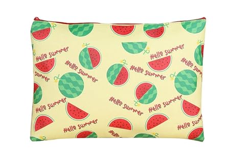 Yellow: Qingsun Creative Stationery Fruit Pattern A4 Folder Student Papers Document Pouch Storage Bag Case