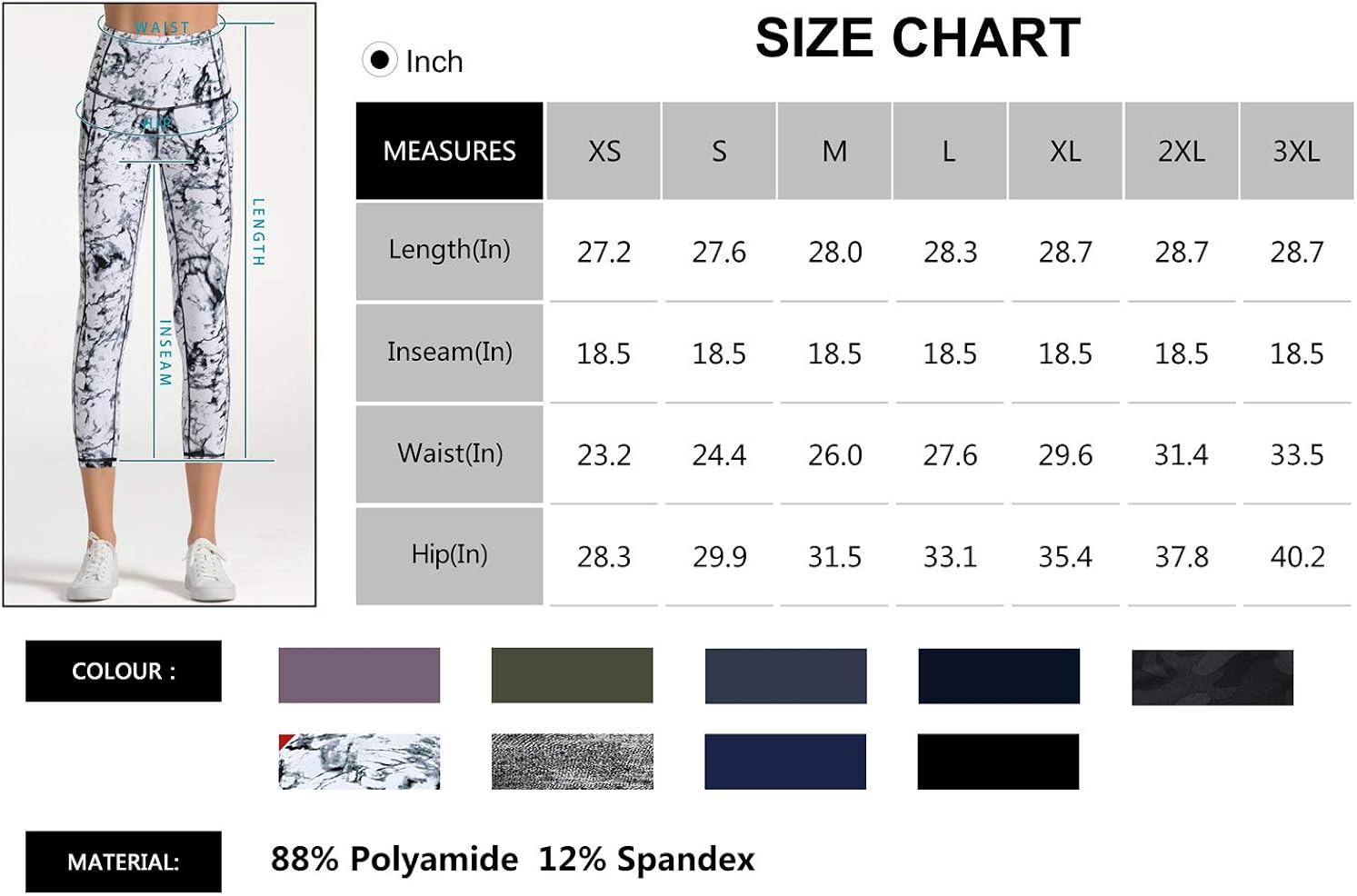 Dragon Fit High Waist Yoga Leggings with 3 Pockets,Tummy Control Workout Running 4 Way Stretch Yoga Pants: Clothing