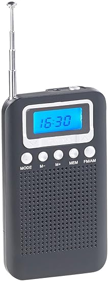 auvisio Taschenradios: UKW-/MW-Taschenradio mit LCD-Display, Wecker, Teleskop-Antenne (MW Radio)