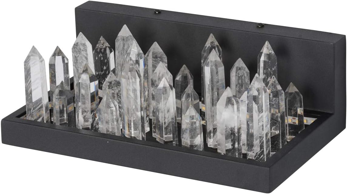 Regenbogen 690020401 Designer Wall Light Satin Black Colour Metal Crystal Decor Rock Crystal Imitation in Modern Style for Living Room or Bedroom, Incl LED 20W 4000K 230V