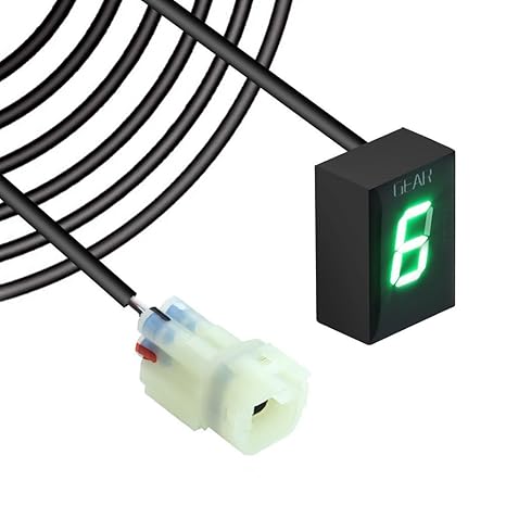 IDEA Wasserdicht 6 Speed LED Digital Anzeige Grün LED Display Ganganzeige Motorrad Schalthebel Sensor Rückseite Kabel für Kaw