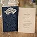 Wishmade 50 Wedding Invitation Cards Laser Cut Floral Butterfly Card Stock Navy Blue with Envelopes, Stickers for Bridal Shower, Birthday Card Stock