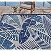 Gertmenian 21624 Indoor Outdoor Rugs Patio Area Carpet, 8x10 Large, Tropical Leaf Abstract Royal Blue