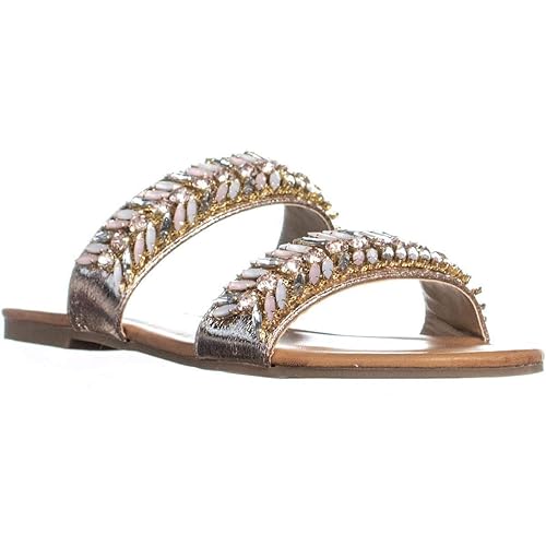 guess rose gold flip flops