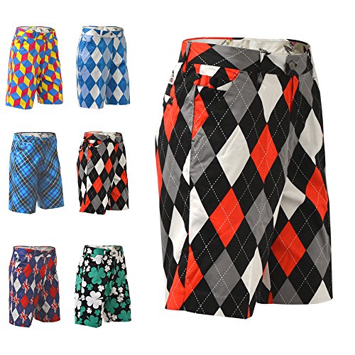 Royal & Awesome Mens Diamonds In The Rough Shorts Black/Red 34