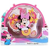 Disney Minnie Mouse Clubhouse Party Band 10 piece Set | 1 Drum 1 Whistle 1 Flute Tambourine 2 Maracas 2 Sticks 2 Castanets | Kids Musical Educational Toy Gift.