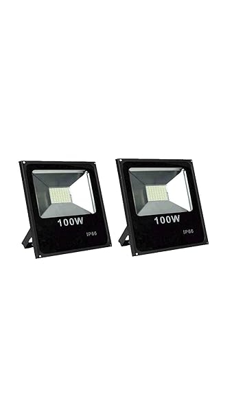 Truvic 100 Watt Ultra Thin IP66 LED Flood Outdoor Light (White, Pack of 2)