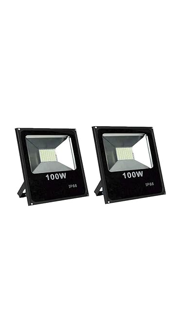 Truvic 100 Watt Ultra Thin IP66 LED Flood Outdoor Light (White, Pack of 2)