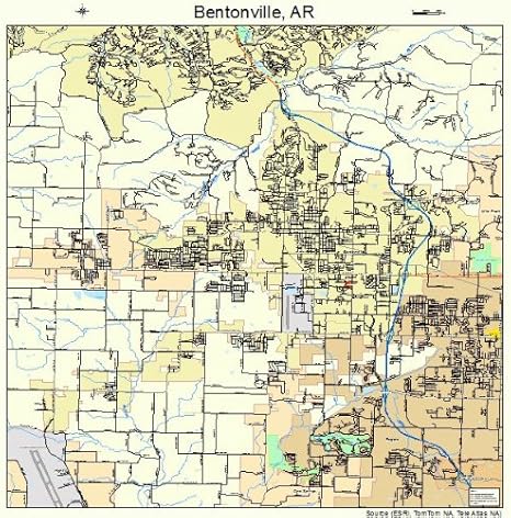 Amazon Com Large Street Road Map Of Bentonville Arkansas Ar