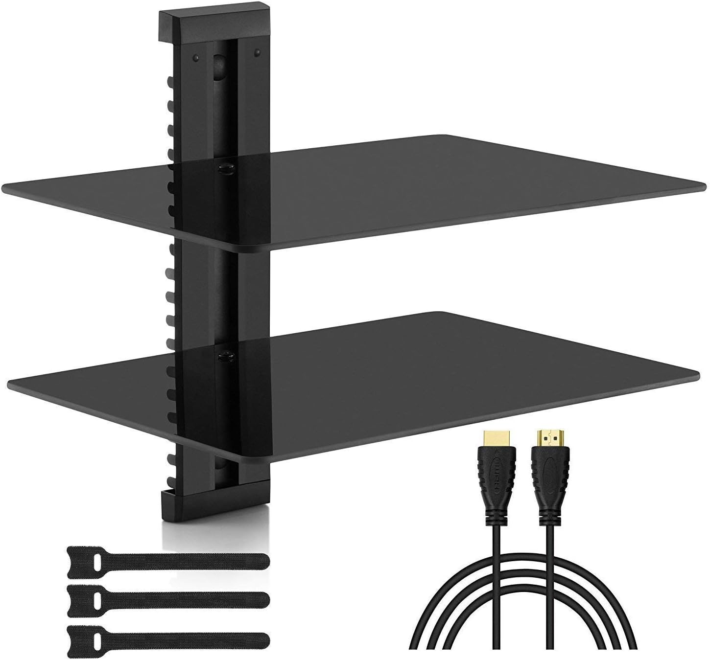PERLESMITH Floating AV Shelf Double Wall Mount Shelf Holds up to 16