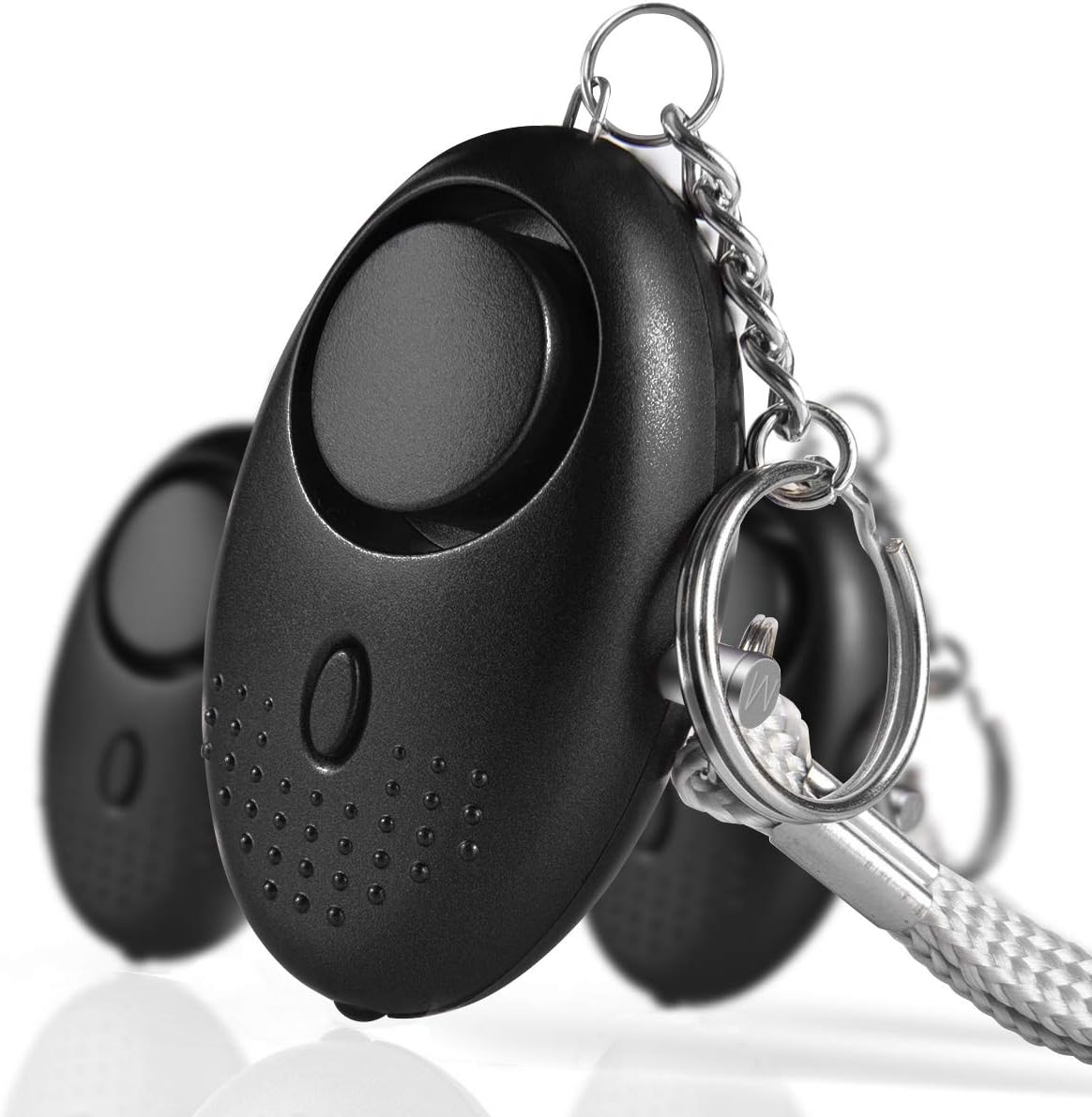 Personal Alarms Loud 140DB Siren Song Security Alarm Keychain Emergency Self Protection Safety Alarm Police Approved Rape Attack Defense Alarm with Torch for Women Girls Kids Elderly and Night Walkers, Batteries Included - 3 Pack of Black