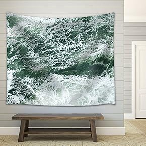Close Up of Sea Waves - Fabric Wall Tapestry Home Decor - 51x60 inches